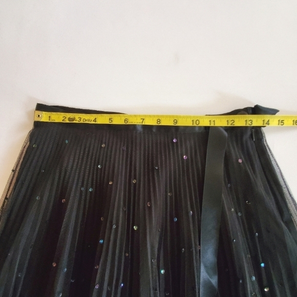 7065 * Express Sequin Midi Skirt Black Size 5/6 - Picture 7 of 8